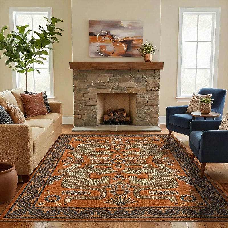Printing On Commercial - Vintage Tribal Animal Print Living Room
