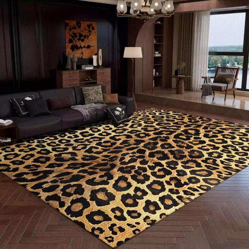 Retro Leopard Print Living Roo - Printing On Commercial review and price